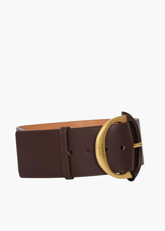 TWINSET CINTURA IN PELLE CON FIBBIA METALLICA REGOLABILE