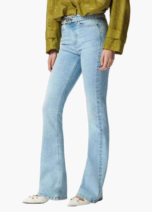 PINKO JEANS CHIARI CON CINTURA E FIBBIA