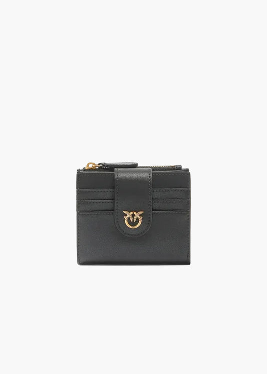 PINKO PORTAFOGLIO PICCOLO IN PELLE LISCIA CON LOGO