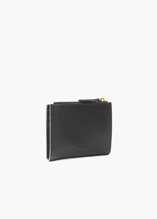 PINKO PORTAFOGLIO PICCOLO IN PELLE LISCIA CON LOGO