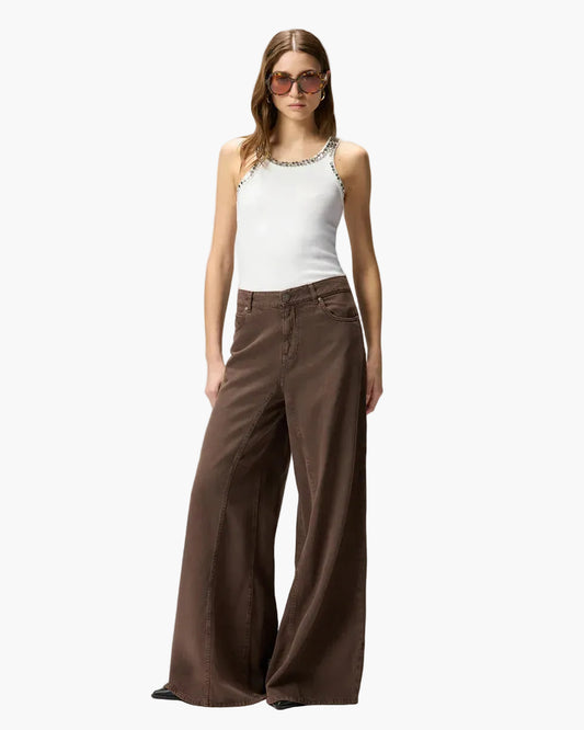 PINKO TOP A COSTINE CIN RICAMI GIOIELLO