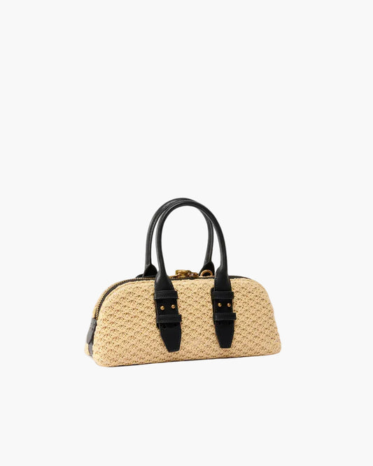 PINKO BORSA PICCOLA A MANO ESCAPE BAG HORIZONTAL IN RAFIA
