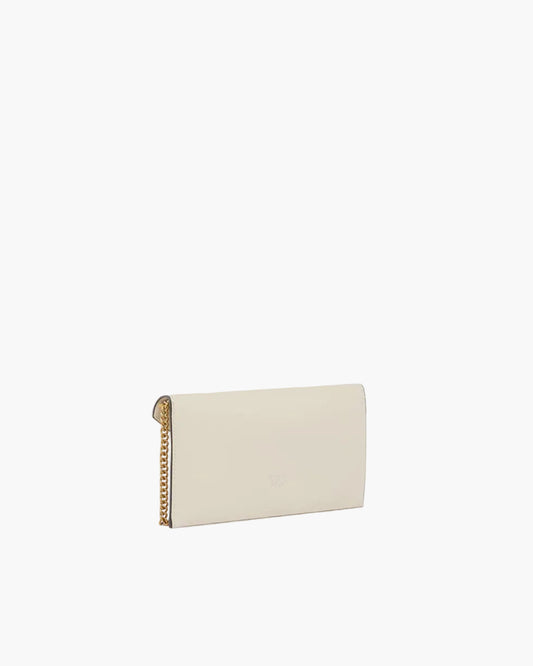 PINKO BORSA A BUSTINA PICCOLA IN PELLE LISCIA CON LOGO LOVE BIRDS