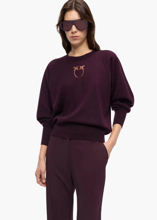 PINKO MAGLIA CON LOGO LOVE BIRDS