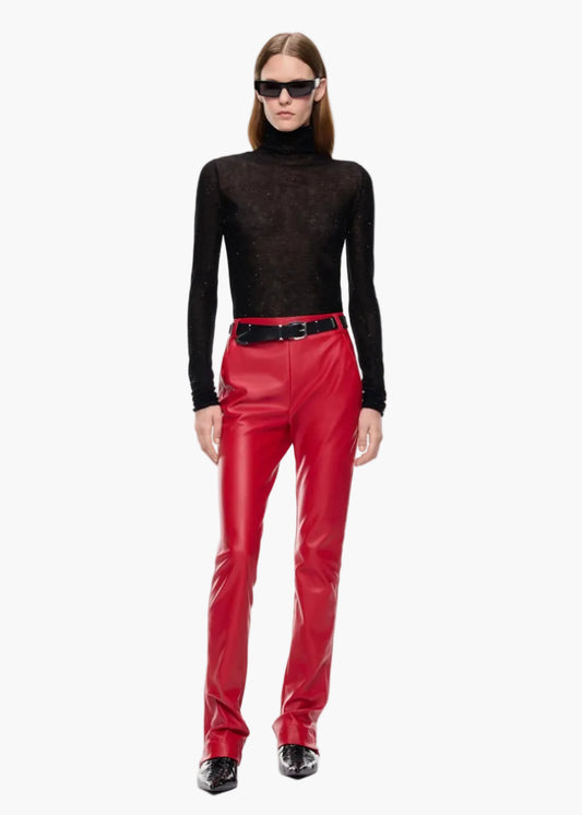 PINKO MAGLIA ADERENTE A COLLO ALTO CON MICRO PAILLETTES