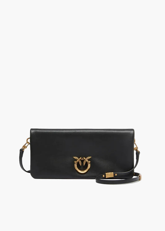 PINKO POCHETTE A TRACOLLA MEDIA LOVE BAG CLICK SOFT HORIZONTAL IN PELLE