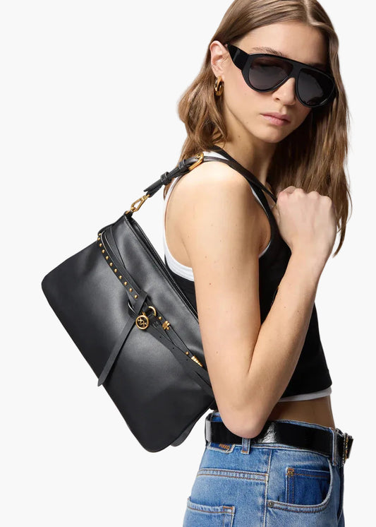 PINKO BORSA A SPALLA MEDIA BELT BAG IN PELLE