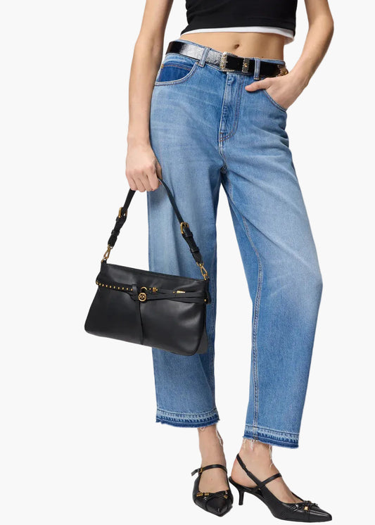 PINKO BORSA A SPALLA MEDIA BELT BAG IN PELLE