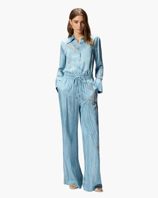 PINKO PANTALONI RIKKY FLUIDI CON STAMPA GIOIELLO