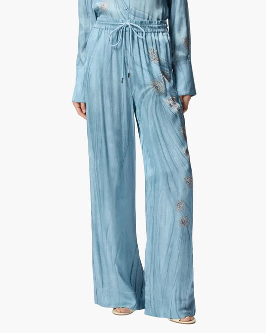 PINKO PANTALONI RIKKY FLUIDI CON STAMPA GIOIELLO