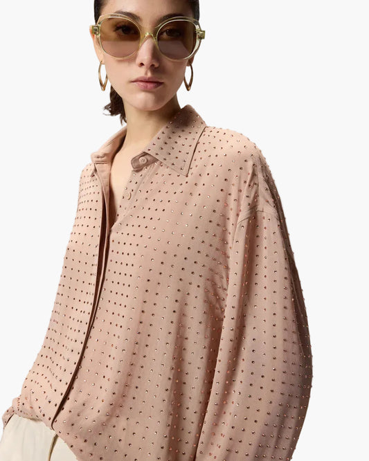 PINKO CAMICIA IN GEORGETTE CON STRASS
