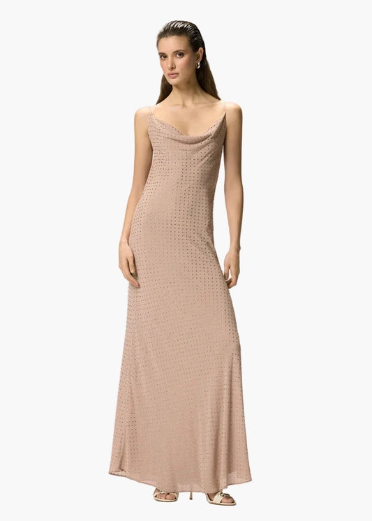 PINKO ABITO SLIPDRESS LUNGO CON STRASS
