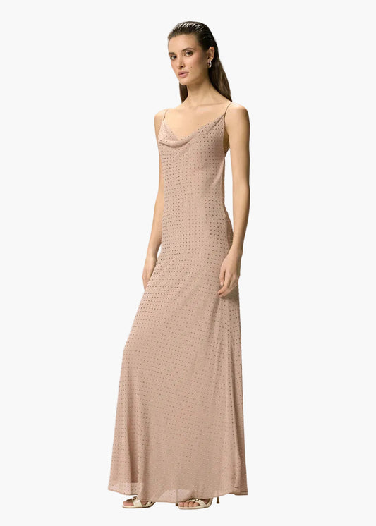 PINKO ABITO SLIPDRESS LUNGO CON STRASS