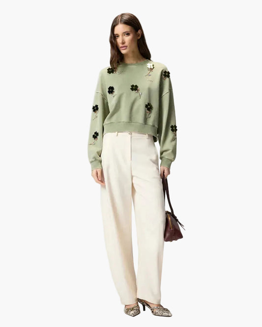 PINKO FELPA CON FIORI GIOIELLO