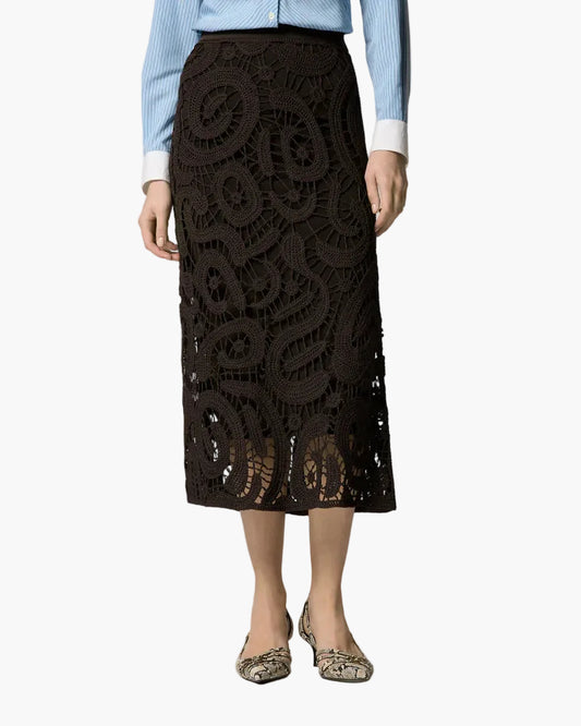 PINKO GONNA MAESTRALE MIDI IN CROCHET GEOMETRICO