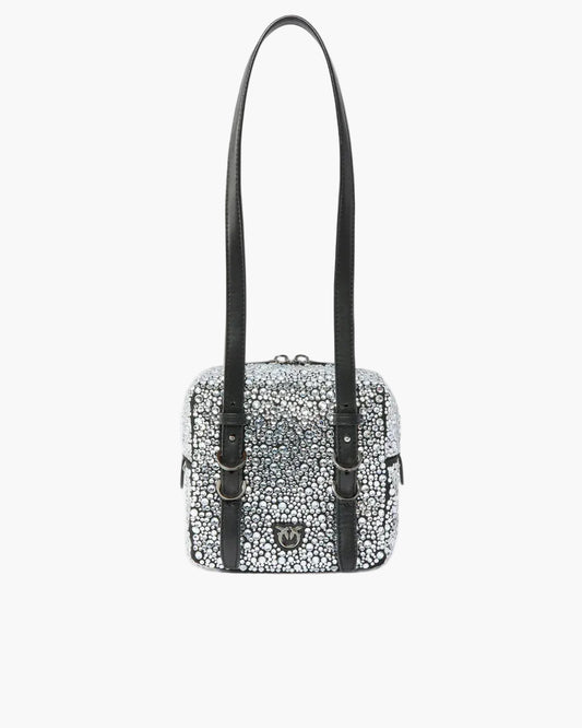 PINKO BORSA A TRACOLLA PICCOLA CUBIC BAG FULL STRASS