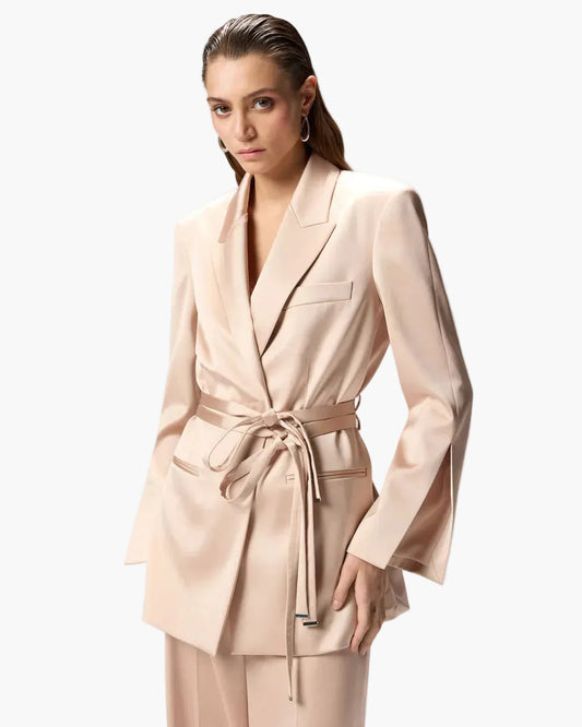 PINKO GIACCA IN SATIN CON CINTURA