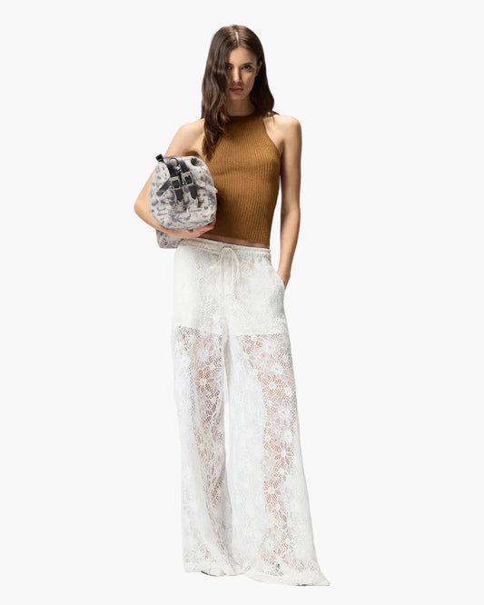 PINKO PANTALONE LAURIE IN PIZZO REBRODE' FLOREALE