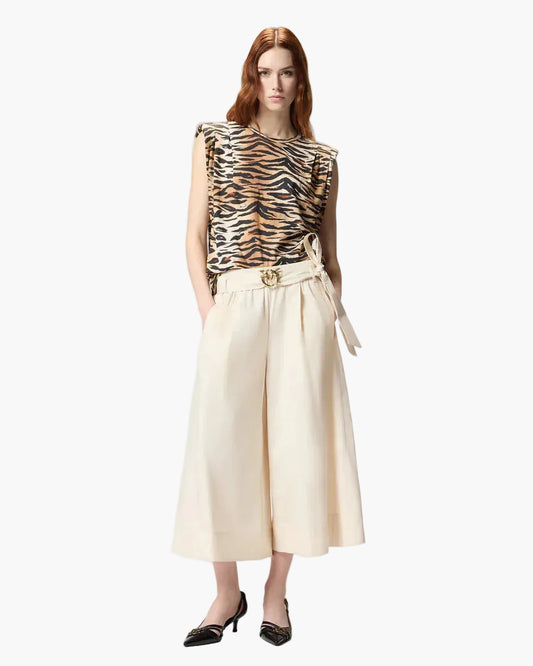 PINKO MAGLIA MYRANDA SMANICATA CON STAMPA TIGRATA