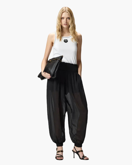 PINKO CANOTTA A COSTINE CON RICAMO LOVE BIRDS
