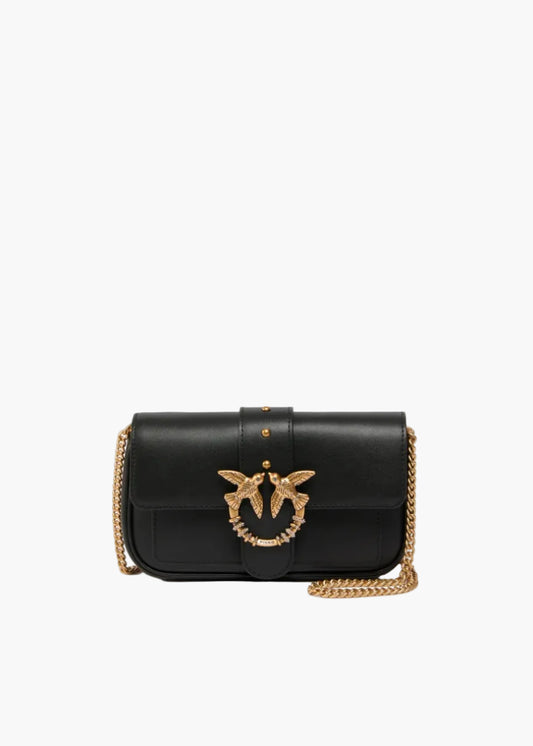 PINKO BORSA A SPALLA PICCOLA LOVE BAG POCKET CON FIBBIA GIOIELLO