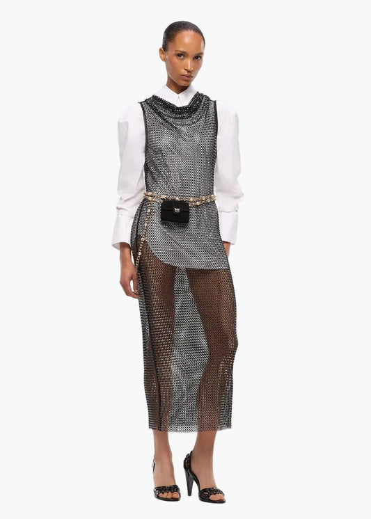 PINKO ABITO EFFETTO RETE CON STRASS