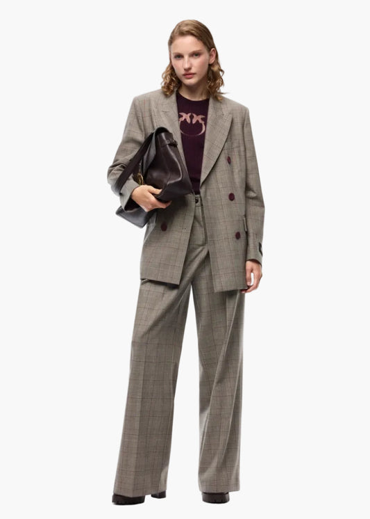 PINKO PANTALONI AMPI A QUADRI