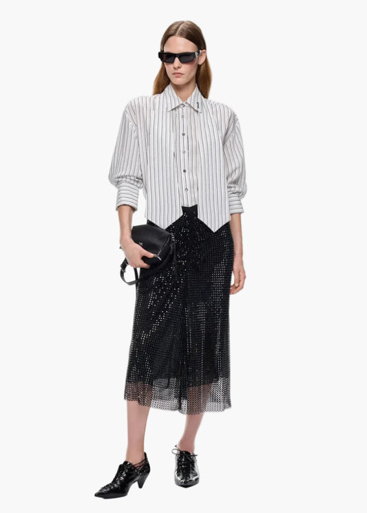 PINKO CAMICIA A RIGHE CON CRAVATTA