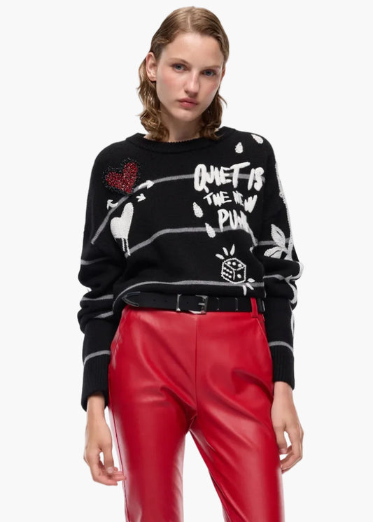 PINKO MAGLIA IN LANA MERINO QUIET IS THE NEW PUNK