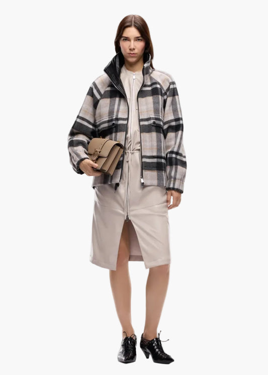PINKO CABAN CON ZIP E FANTASIA CHECK