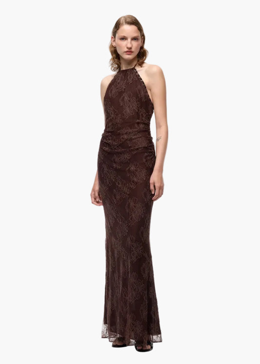 PINKO ABITO LUNGO SLIPDRESS CON PIZZO