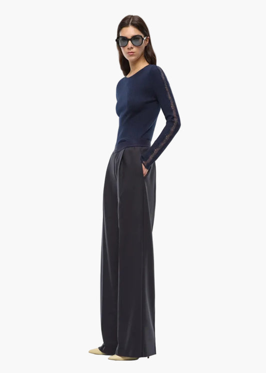 PINKO PANTALONI PALAZZO IN MISTO LANA STRETCH