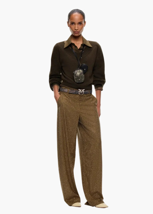PINKO PANTALONI BARRE FIT CON STRASS