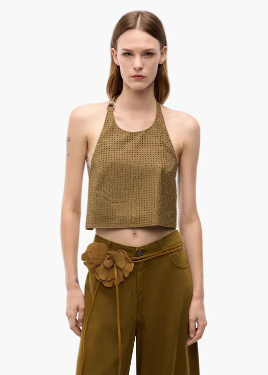 PINKO TOP FULL STRASS CON SCHIENA SCOPERTA