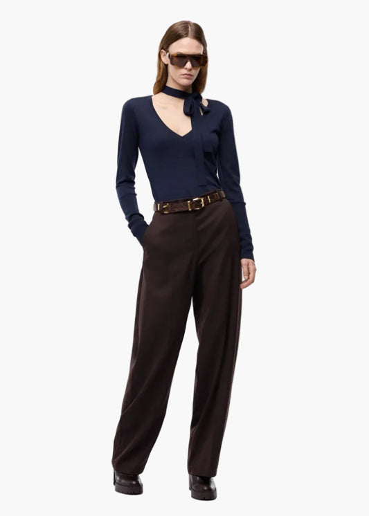PINKO PANTALONI BARREL FIT IN MISTO LANA