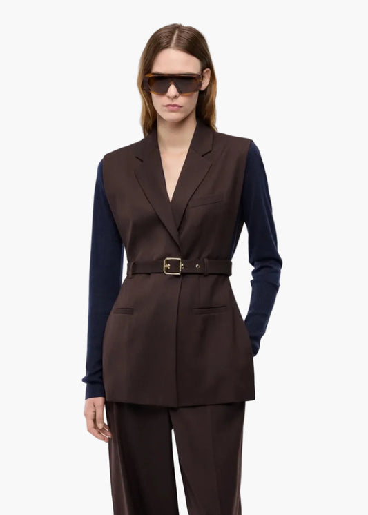 PINKO GIACCA GILET APERTA AI LATI CON CINTURA