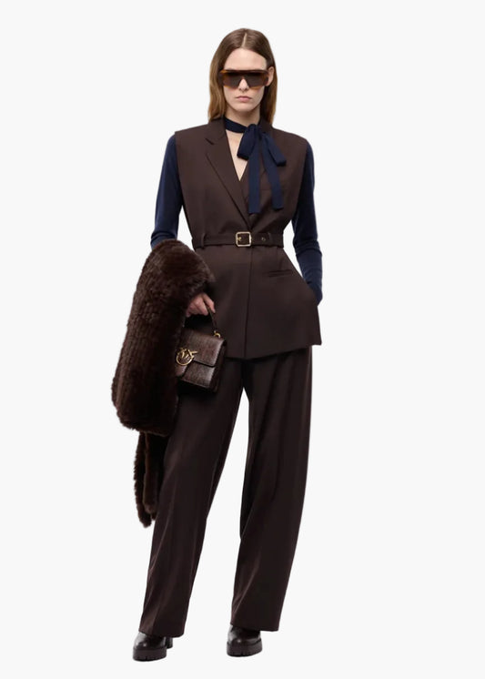 PINKO GIACCA GILET APERTA AI LATI CON CINTURA