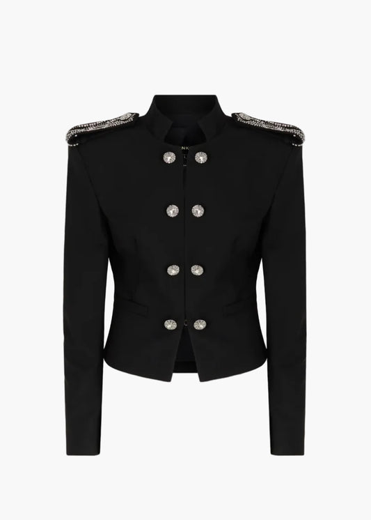 PINKO MINI GIACCA STILE CAVALLERIZZA CON DETTAGLI GIOIELLO