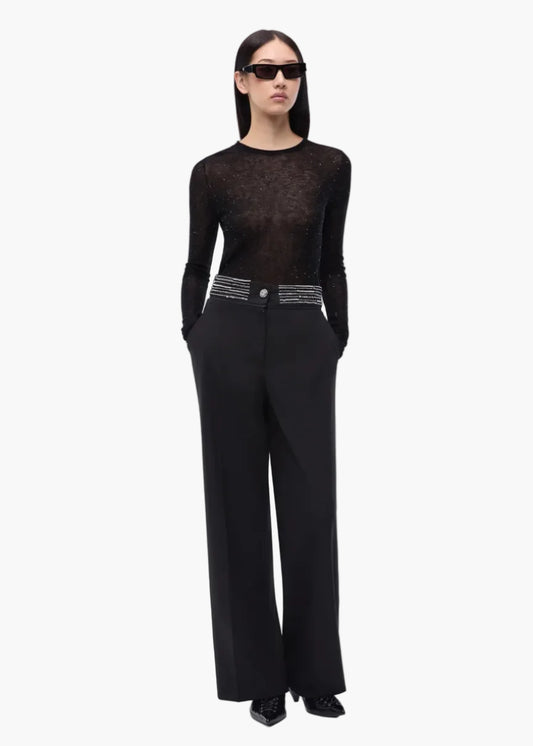 PINKO PANTALONI PALAZZO CON VITA GIOIELLO