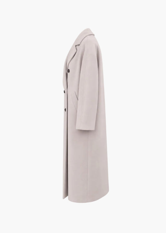 Double-breasted coat with peak lapels | White Wise
