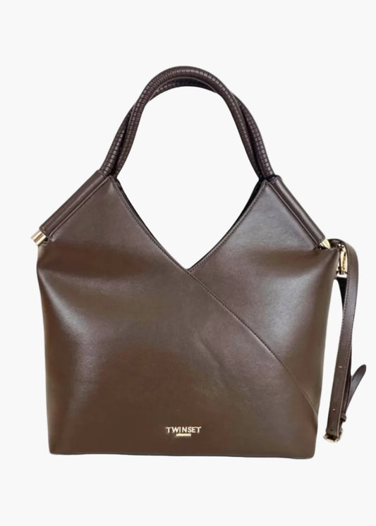 TWINSET BORSA SHOPPER IN SEMILPELLE