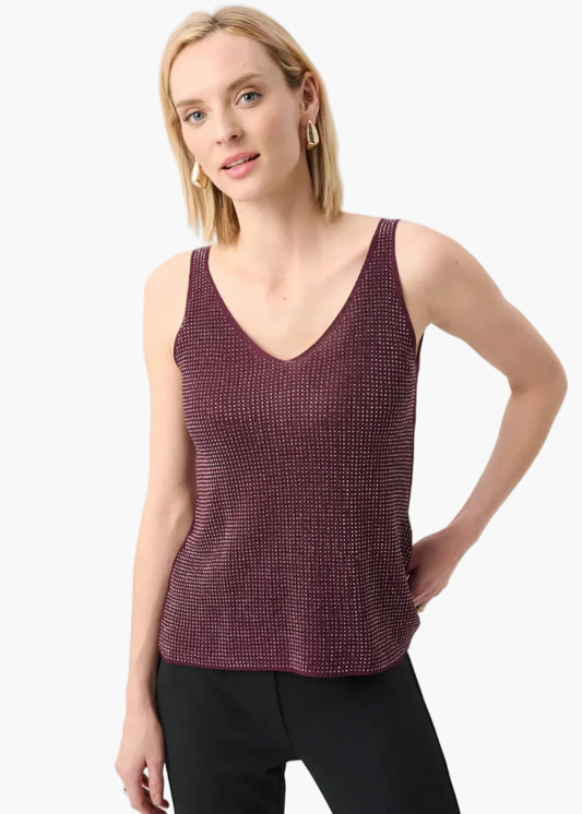 JOSEPH RIBKOFF CANOTTA IN MAGLIA CON STRASS