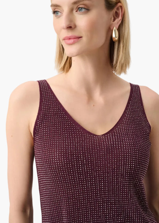 JOSEPH RIBKOFF CANOTTA IN MAGLIA CON STRASS