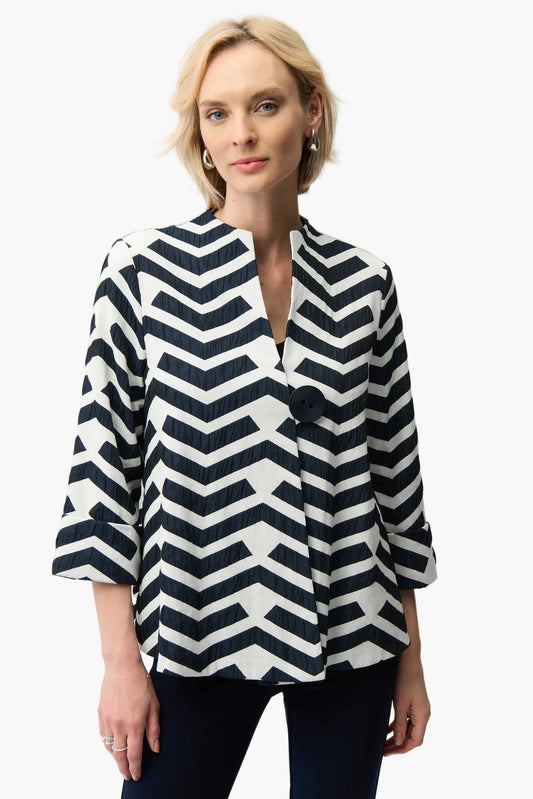 JOSEPH RIBKOFF GIACCA A TRAPEZIO IN JACQUARD CON STAMPA GOMETRICA