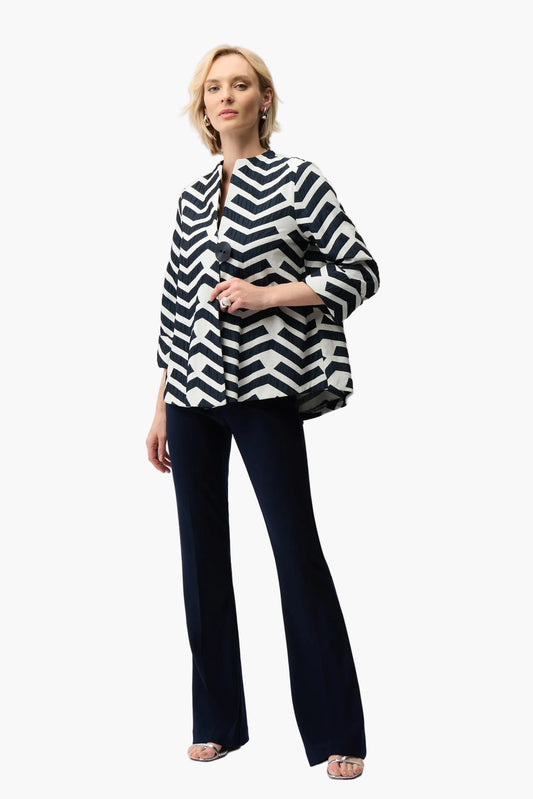 JOSEPH RIBKOFF GIACCA A TRAPEZIO IN JACQUARD CON STAMPA GOMETRICA