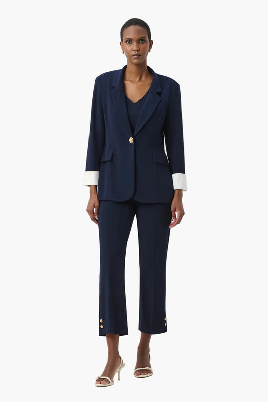 JOSEPH RIBKOFF BLAZER ADERENTE IN MAGLIA CON BOTTONE DECORATIVO
