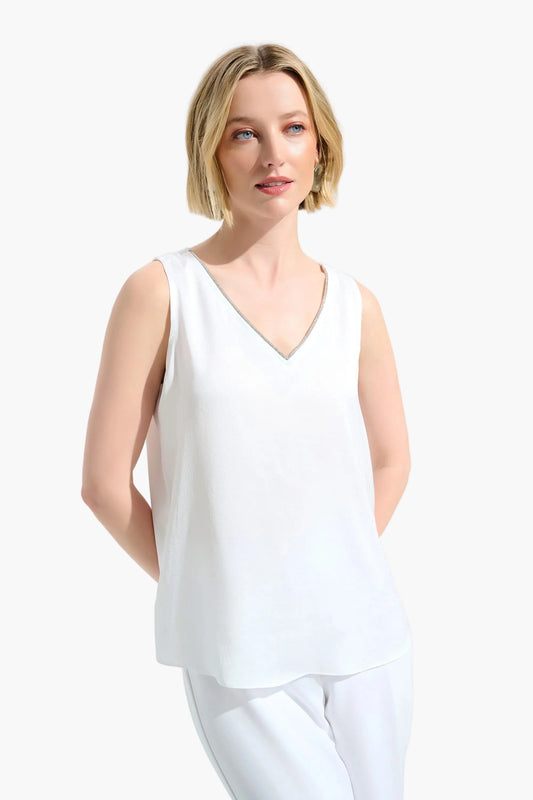 JOSEPH RIBKOFF TOP DRITTO IN RASO RICICLATO