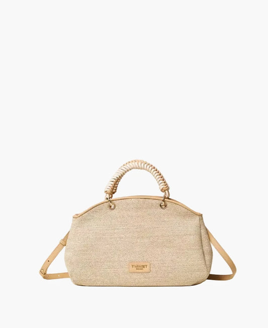TWINSET BORSA BAULETTO EFFETTO RAFIA