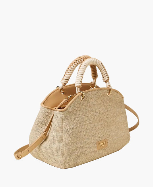 TWINSET BORSA BAULETTO EFFETTO RAFIA