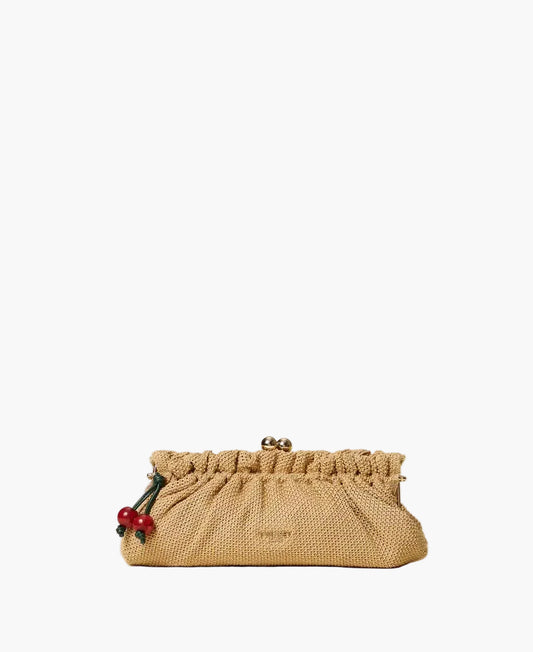 TWINSET BORSA CLUTCH IN RAFIA CON CHARM
